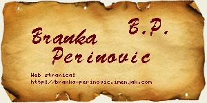 Branka Perinović vizit kartica